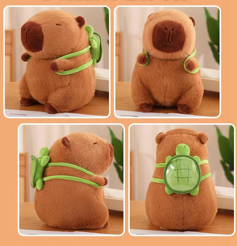 Capybara With Turtle Backpack Plush