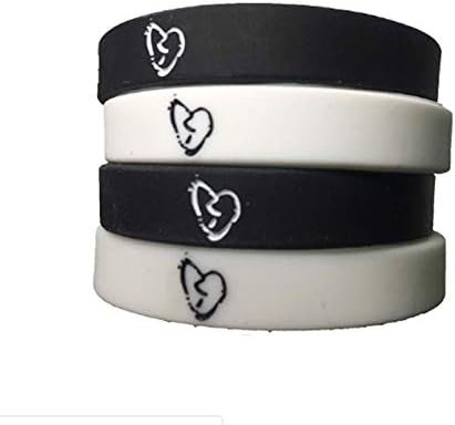 RyuLifeStyle Xxxtentacion Wristband 5 Pack Silicone Bracelet Glow in The Dark Unisex White Black