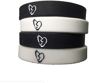 RyuLifeStyle Xxxtentacion Wristband 5 Pack Silicone Bracelet Glow in The Dark Unisex White Black