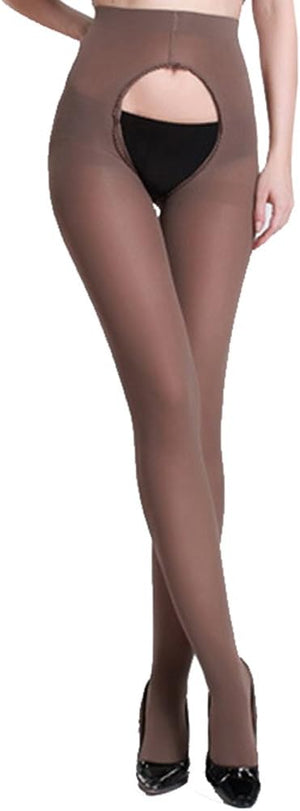 Langsha Women's Tights Opaque Open Crotch Pantyhose 120 Denier