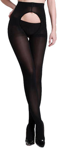 Langsha Women's Tights Opaque Open Crotch Pantyhose 120 Denier