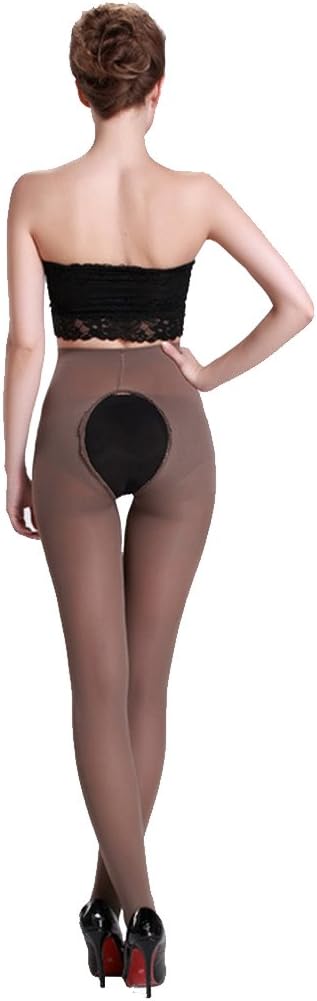 Langsha Women's Tights Opaque Open Crotch Pantyhose 120 Denier