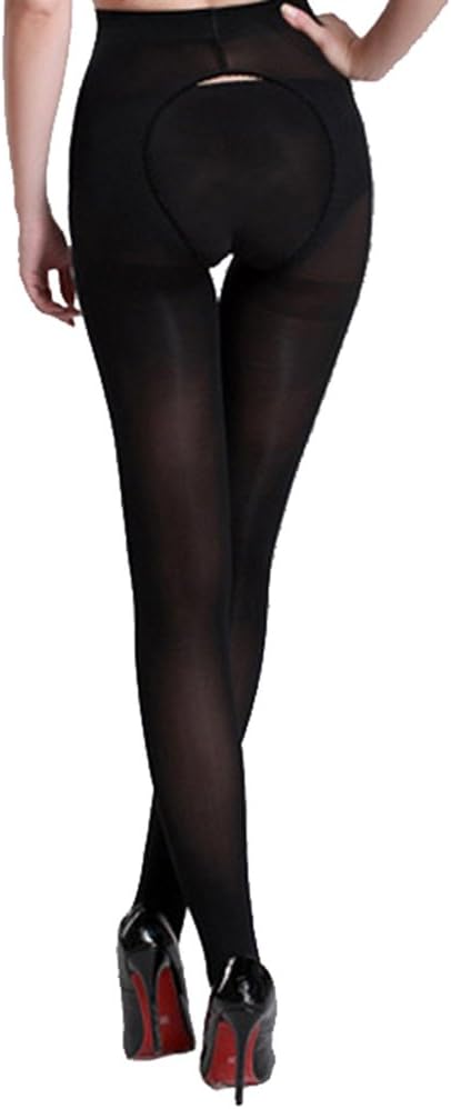 Langsha Women's Tights Opaque Open Crotch Pantyhose 120 Denier