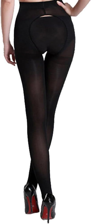 Langsha Women's Tights Opaque Open Crotch Pantyhose 120 Denier