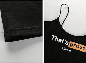 RyuLifeStyle Women Girls Letter Printed Sleeveless Camisole Crop Top
