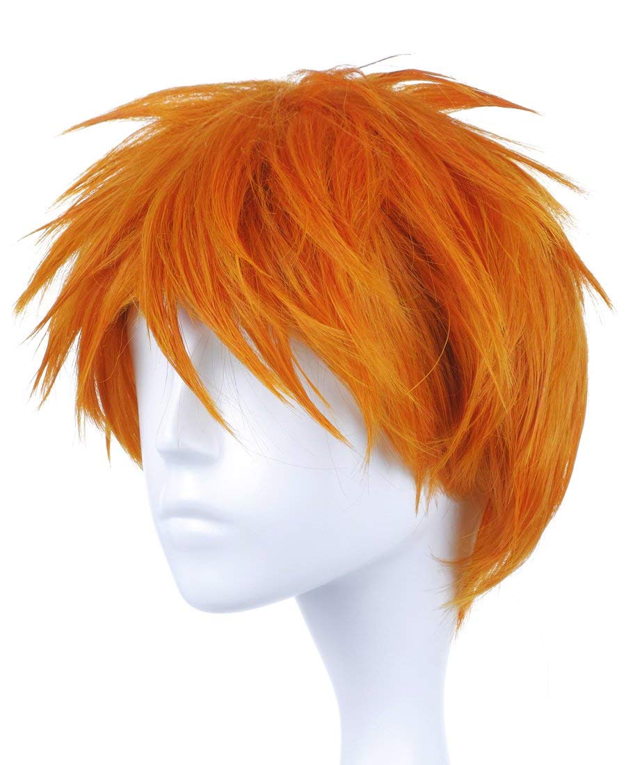 RyuLifeStyle Bleach Cosplay Kurosaki Ichigo Wig Orange for Man Boys Synthetic Hair