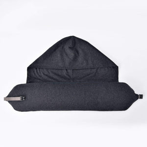 MUJI Multi Purpose Neck Cushion with Hood Melange Black 16x64cm New