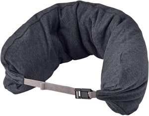 MUJI Multi Purpose Neck Cushion with Hood Melange Black 16x64cm New