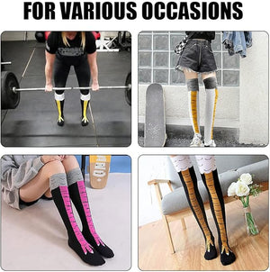 1 Pair Chicken Leg Socks Novelty Funny Knee-High Chicken Costume Feet Socks