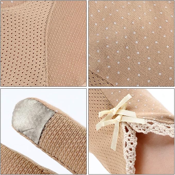 4 Pairs Summer Women Dots Sun Uv Protection Gloves Cotton Lace Anti-skid Driving Gloves, Black Camel Pink Beige, Medium