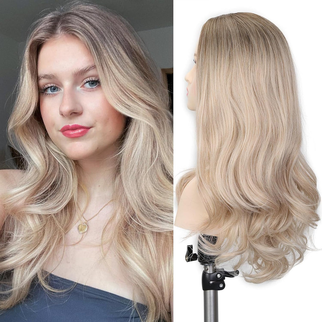 Ombre Brown to Ash Blonde High Density Heat Resistant Wigs for Women