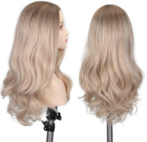 Ombre Brown to Ash Blonde High Density Heat Resistant Wigs for Women