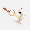 Caroline Gardner Mono Checkmate Hearts Sausage Dog Keyring