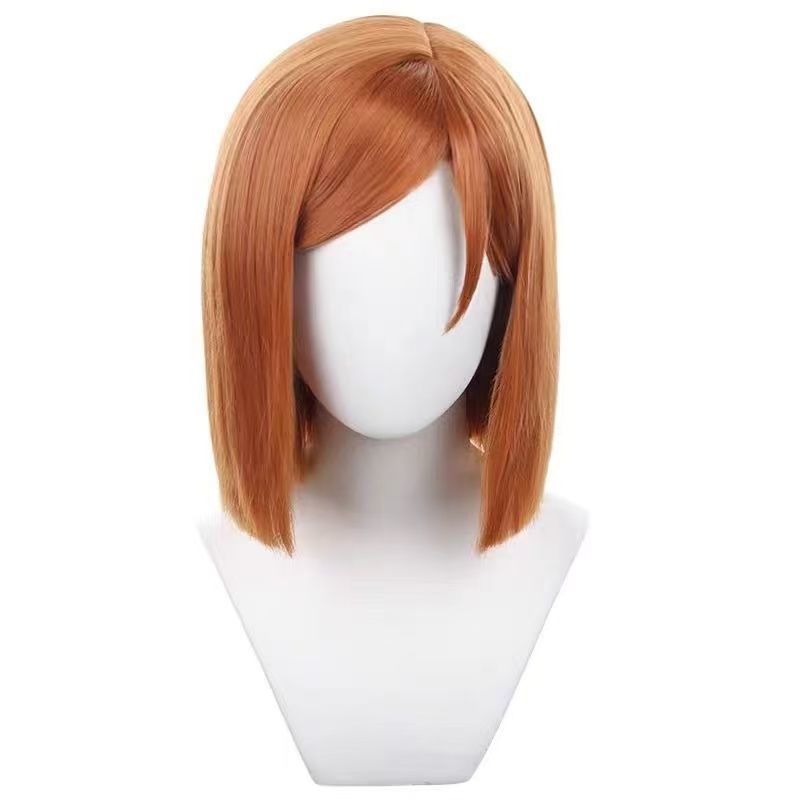 Anime Jujutsu Kaisen Nobara Kugisaki Wig Brown Short Straight Party Hair Halloween Cosplay Props Accessory Women