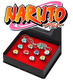 RyuLifeStyle 10 Pcs Naruto Rings NARUTO Akatsuki Cosplay Member's Ring Set