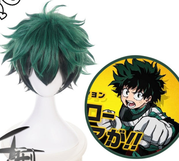 Deku Anime Cosplay Costume Wig for My Hero Academia Izuku Midoriya Green and Black