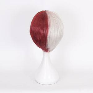 My Hero Academia Boku no Hiro Akademia Shoto Todoroki Shouto White And Red  Costume Cosplay Wig