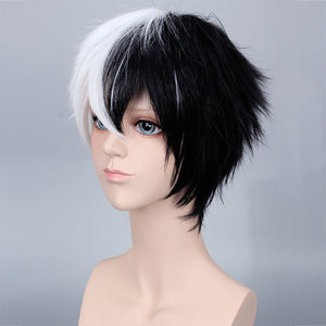 Danganronpa Monokuma White Black Short Wig Cosplay Costume