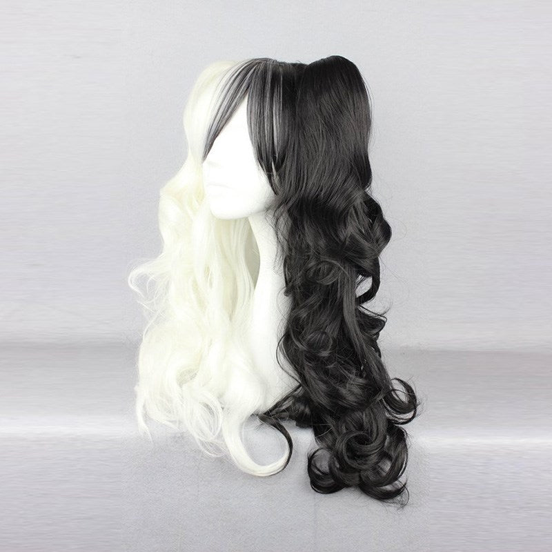 Dangan Ronpa Monokuma Long Ponytails Curly Wig Cosplay Costume Danganronpa Heat Resistant Synthetic Hair Women Cosplay Wig