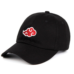 Akatsuki Anime Naruto Uchiha Family Dad Hat Embroidery Baseball Caps Adjustable red Cloud