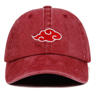 Akatsuki Anime Naruto Uchiha Family Dad Hat Embroidery Baseball Caps Adjustable red Cloud